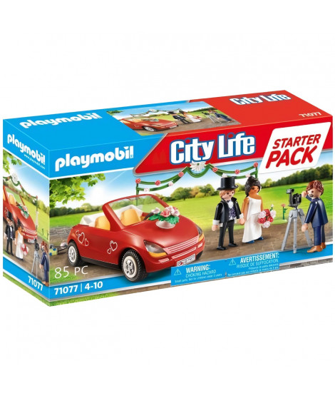 PLAYMOBIL - 71077 - City Life - Couple de mariés avec photographe et voiture - Evénement Mariage