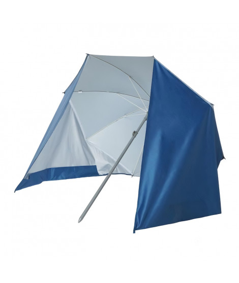 Parasol paravent plage polyester anti UV - 22/25 180cm - Bleu