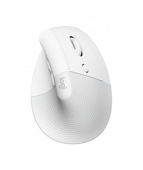 Souris Sans Fil Logitech Lift Ergonomique Verticale, Bluetooth ou récepteur USB Logi Bolt, Silencieuse - Blanc cassé