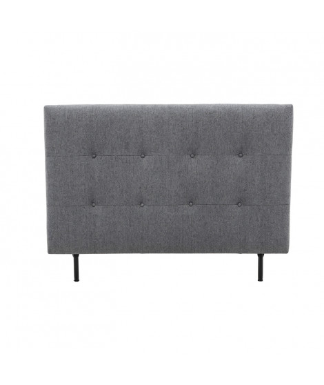 Tete de lit 140 cm ESTIA - Tissu Anthracite - Réglable en hauteur de 105 a 116 cm