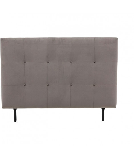 Tete de lit 140 cm ESTIA - Velours Taupe - Réglable en hauteur de 105 a 116 cm