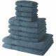 Lot de 4 Serviettes de bain TODAY 30x50 + 4 Serviettes de bain50x90 + 2 Draps de bain 70x130 cm 100% Coton - Paon