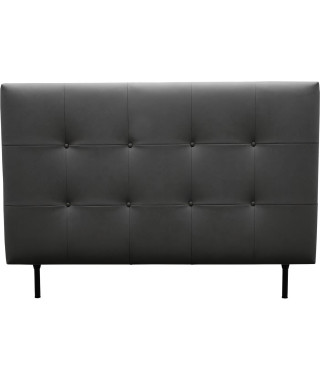 Tete de lit 140 cm ESTIA - PU Noir - Réglable en hauteur de 105 a 116 cm