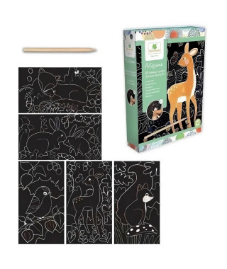 Sycomore - Artissimo - 10 Tableaux a gratter Animaux de la foret