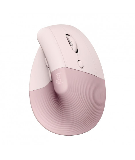 Souris Sans Fil Logitech Lift Ergonomique Verticale, Bluetooth ou récepteur USB Logi Bolt, Silencieuse - Rose