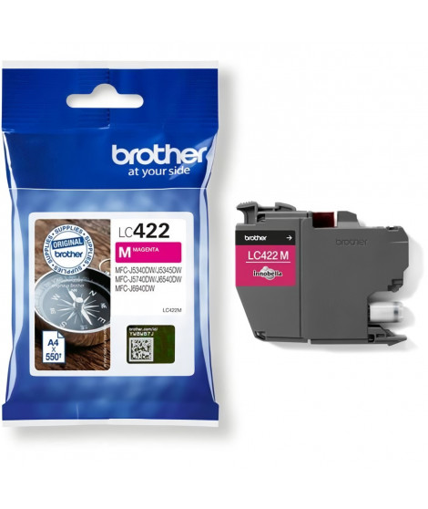 Cartouche LC422M - BROTHER - Magenta - 550 p - Pour Business Smart MFC-J5340DW, MFC-J5345DW, MFC-J5740DW, MFC-J6540DW et MFC-…