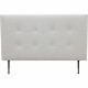 Tete de lit 160 cm ESTIA - PU Blanc - Réglable en hauteur de 105 a 116 cm