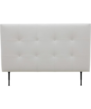 Tete de lit 160 cm ESTIA - PU Blanc - Réglable en hauteur de 105 a 116 cm