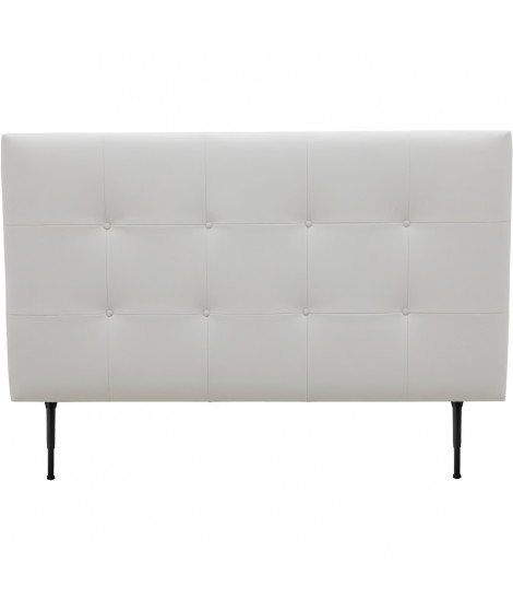 Tete de lit 160 cm ESTIA - PU Blanc - Réglable en hauteur de 105 a 116 cm