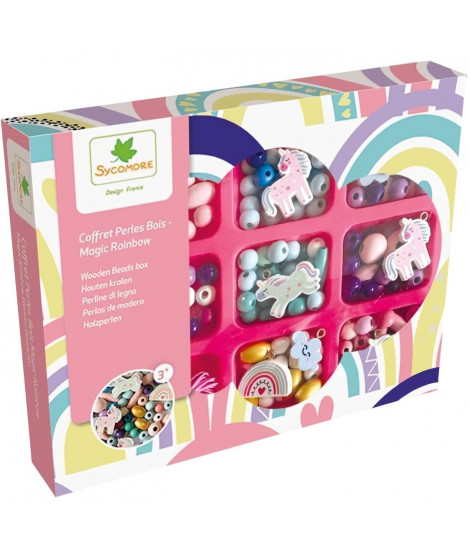 Sycomore - Coffret de perles en bois magic rainbow