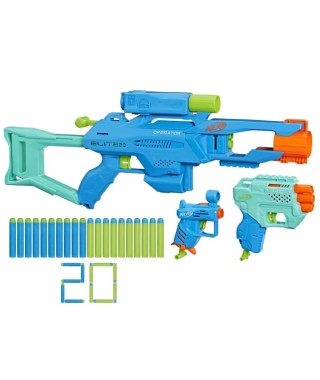 Pack tactique Nerf Elite 2.0 - NERF - Operator DB-2, Trio TD-3, Ace SD-1 - 20 fléchettes incluses