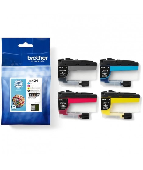 Pack de 4 Cartouches LC424VAL - BROTHER - Noir, Cyan, Magenta et Jaune haute capacité de 750 pages - Pour DCP-J1200W
