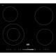 Plaque de cuisson vitrocéramique BEKO HIC64502T - 4 foyers Hi-Light - 6700W - L58 x P51cm - Noir
