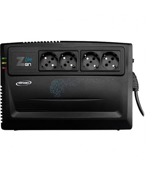 INFOSEC Zen Live 800 Onduleur Line Interactive 800 VA 4 Prises FR/SCHUKO - 66083