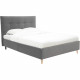 Lit adulte LONY - Couchage 140x190 cm - Tissu velours mat Anthracite - Structure bois - Sans sommier - L152 x H112 x P199 cm