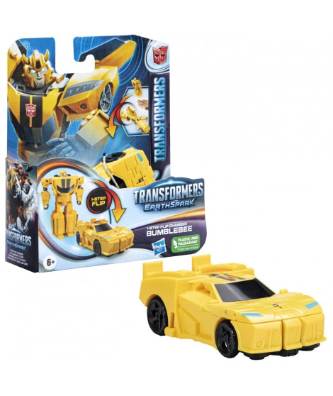 Figurine Transformers Earthspark Bumblebee 1-Step Flip Changer 10cm Jaune - HASBRO