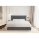 Lit adulte LONY - Couchage 160x200 cm - Tissu velours mat Anthracite - Structure bois - Sans sommier - L167 x H112 x P210 cm