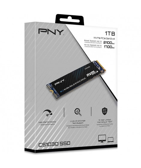 PNY TECHNOLIGIES CS1030 Disque dur SSD - 1TB - PCIE - M2 - NVMe