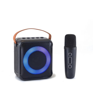 Enceinte Karaoké + micro sans fil - INOVALLEY - KA04BTH-B - Bluetooth - Lumineuse