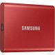 SAMSUNG - SSD externe - T7 Rouge - 2To - USB Type C (MU-PC2T0R/WW)
