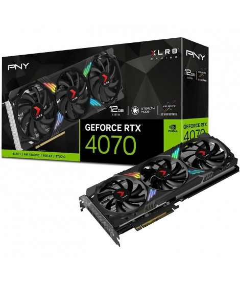 PNY - Carte Graphique - GeForce RTX 4070 XLR8 Gaming VERTO EPIC-X RGB - 12G - Triple Fan DLSS 3