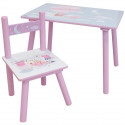 Fun house peppa pig dream table h.41,5 x l.60 x p. 40 cm avec une chaise h.49.5 x l.31 x p.31,5 cm pour enfant