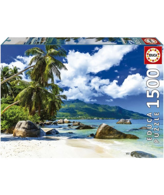 Puzzle SEYCHELLES de 1500 pieces - EDUCA - Paysage et nature - Avec colle Fix Puzzle