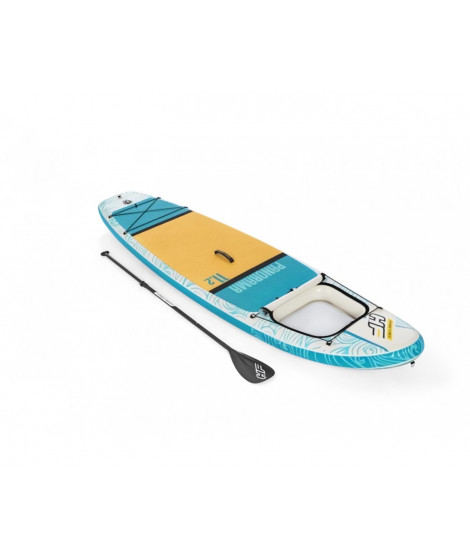 BESTWAY Paddle gonflable Panorama Hydro-force, 340 x 89 x 15 cm, 150 kg max, fenetre transparent, pompe, leash