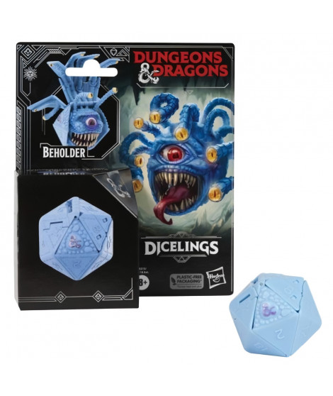 Figurine de collection tyrannoeil bleu convertible en d20 géant, monstre-dé Dicelings D&D, Dungeons & Dragons L'honneur des v…
