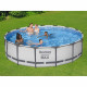 Kit Piscine hors sol tubulaire BESTWAY Steel Pro Max- 457 x 107 cm - Ronde (Avec pompe de filtration, échelle + bâche)