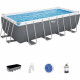 BESTWAY Piscine hors sol Power Steel 488 x 244 x 122 cm, filtre a sable, bâche, échelle, diffuseur Chemconnect