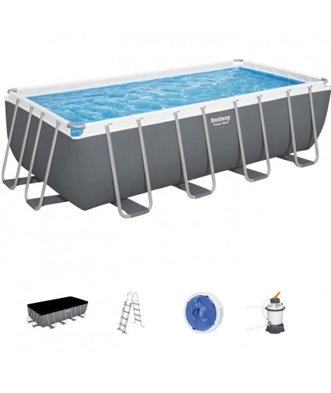 BESTWAY Piscine hors sol Power Steel 488 x 244 x 122 cm, filtre a sable, bâche, échelle, diffuseur Chemconnect