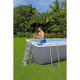 BESTWAY Piscine hors sol Power Steel 488 x 244 x 122 cm, filtre a sable, bâche, échelle, diffuseur Chemconnect