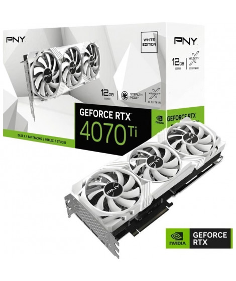 PNY - Carte Graphique - GEFORCE RTX - 4070 Ti 12GB VERTO Triple Fan - White Edition