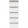 Commode CHELSEA 5 tiroirs - 41,8 cm - Décor optique béton clair KILOX et blanc mat