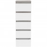 Commode CHELSEA 5 tiroirs - 41,8 cm - Décor optique béton clair KILOX et blanc mat