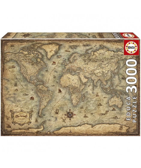 Puzzle PLANISPHeRE - 3000 pieces - Marque EDUCA - Voyage et cartes