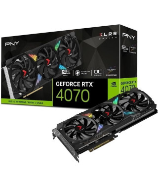 PNY - Carte Graphique - GeForce RTX 4070  XLR8 Gaming VERTO EPIC-X RGB Overclocked - 12G - Triple Fan DLSS 3