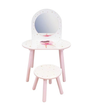 Coiffeuse avec tabouret - Danseuse Ballerine - FUN HOUSE - H.48 X L.60 X P.40 / H.27 X L.28 X P.28 cm