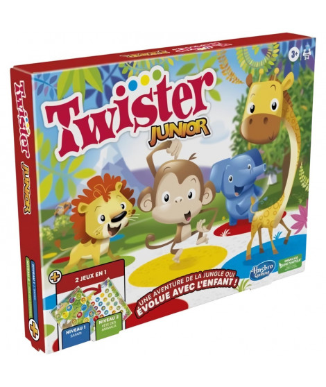 Twister Junior - tapis réversible 2-en-1 évolutif - Jeu de société junior - Hasbro Gaming