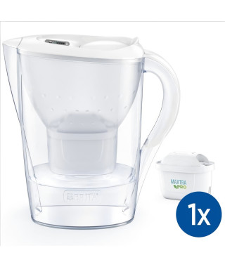 Carafe filtrante BRITA Marella blanche (2,4L) - Maillage ultra fin - Compatible lave-vaisselle