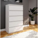 Commode CHELSEA 5 tiroirs - 77,2 cm - Décor blanc mat