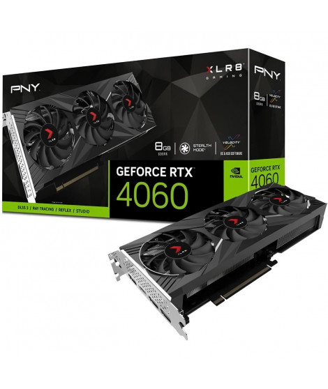 PNY - Carte Graphique - GEFORCE RTX 4060 8GB XLR8 Gaming VERTO Edition DLSS 3