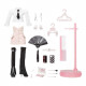 Rainbow High S3 Shadow High - Poupée 27 cm Karla Choupette (Rose) - 1 tenue + accessoires et support pour poupée