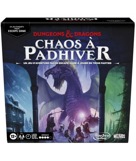 Dungeons & Dragons: Chaos a Padhiver, Jeu d'enquete façon Escape Game, Jeu de Plateau coopératif pour 2 a 6 Joueurs