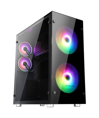 ABKONCORE BOITIER PC R850 Sync - rétro éclairage RGB - Noir - Verre trempé - Format E-ATX (ABKO-RMS-850-SYNC-200F)