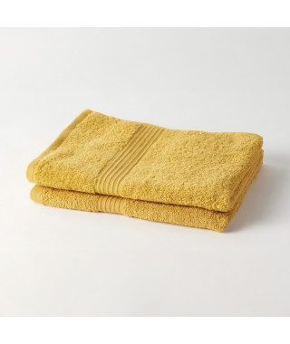 TODAY Essential - Lot de 2 serviettes de toilette 50x90 cm 100% Coton coloris ocre