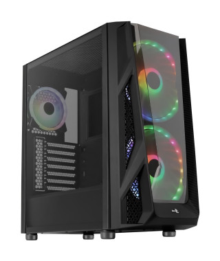 AEROCOOL BOITIER PC NightHawk Duo - Moyen Tour - Noir - Verre trempé - Format E-ATX (ACCM-PB20033.11)