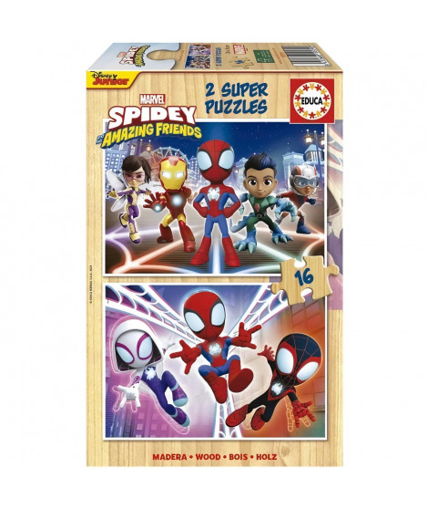 SPIDEY & HIS AMAZING FRIENDS - 2 puzzles en bois