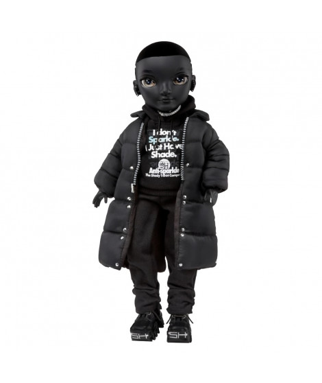 Rainbow High S3 Shadow High - Poupée 27 cm Rex Mcqueen (Noir) - 1 tenue + accessoires et support pour poupée